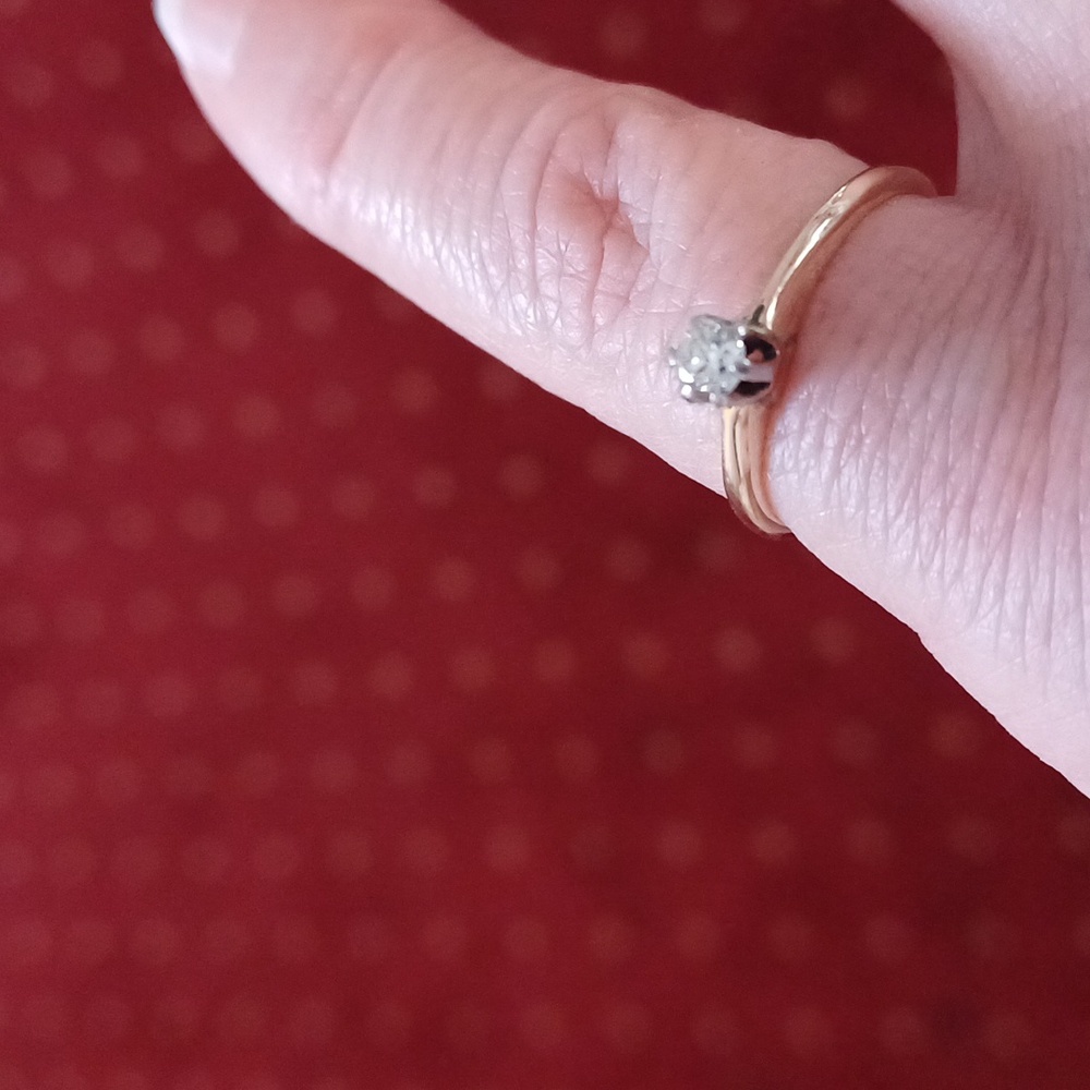 $$$ natural VS2 diamond solitaire ring 0.25 ct size 6 US 14k solid gold certif - Picture 4 of 11